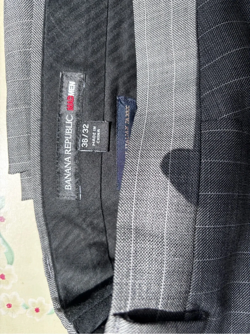 Banana Republic Men’s Gray Pinstripe Suit Jacket